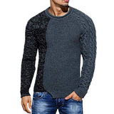 Men's Casual Round Neck Colorblock Long Sleeve Knit Sweater 99316423M