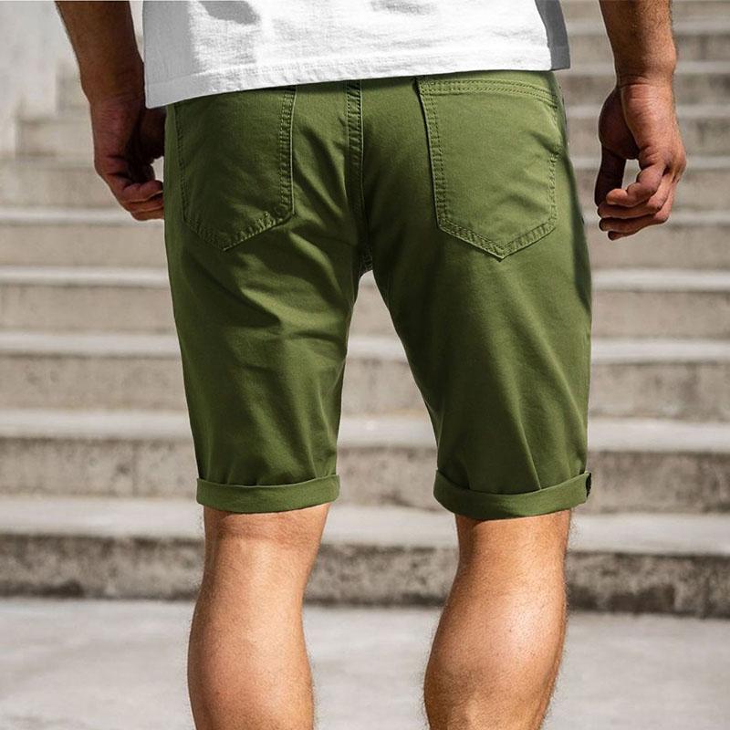 Men's Casual Solid Color Slim Cargo Shorts 84867793M