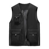 Men's Casual Outdoor Thin Multi-Pocket Breathable Loose Workwear Vest 48884166M
