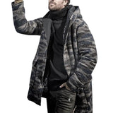 Men's Casual Camouflage Woolen Printed Hooded Warm Coat 08993615Y