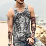 Men's Sports Letter Print Casual Round Neck Sleeveless Tank Top 21789845X