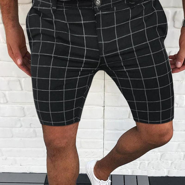 Men's Casual Business Plaid Suit Shorts 98125085Y