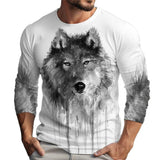 Men's Animal Print Crew Neck Long Sleeve T-Shirt 28963874X