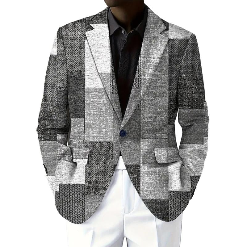 Men's Vintage Contrasting Lapel Blazer 86586205X