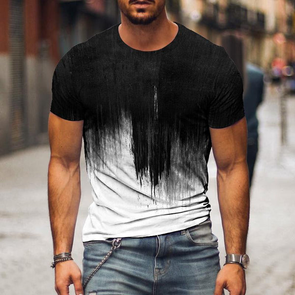 Men's Casual Gradient Colorblock T-shirt 44846525TO