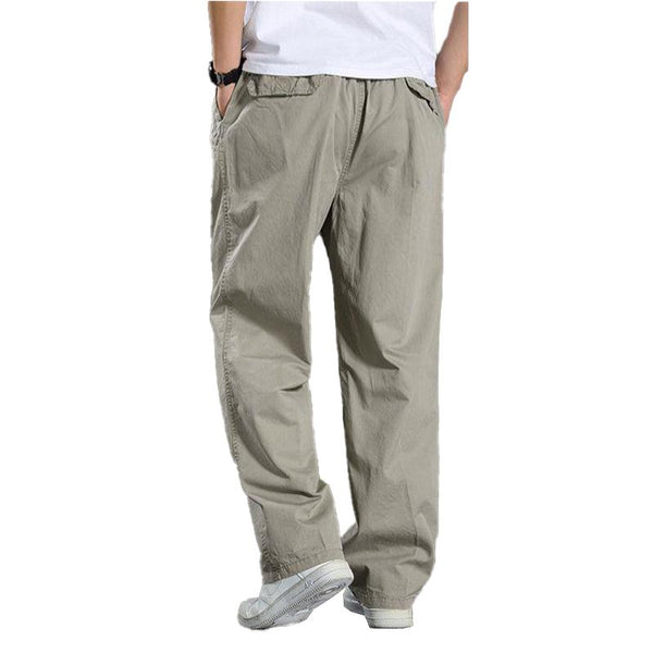 Men's Casual Elastic Waist Solid Color Pants 83094272X