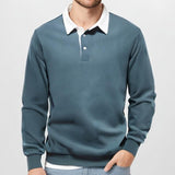 Men's Classic Casual Long Polo Neck Long Sleeve Sweatshirt 42878235K