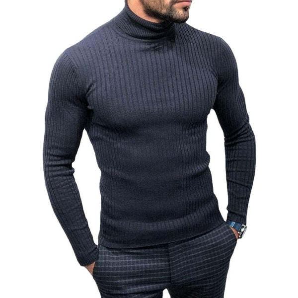 Men's Turtleneck Black Long Sleeve Sweater 84789198X