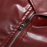 Men's Vintage Lapel Zipper Motorcycle Leather Jacket 53310719M
