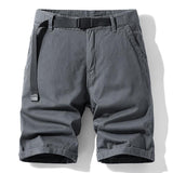 Men's Casual Cotton Solid Color Loose Cargo Shorts 00510434M