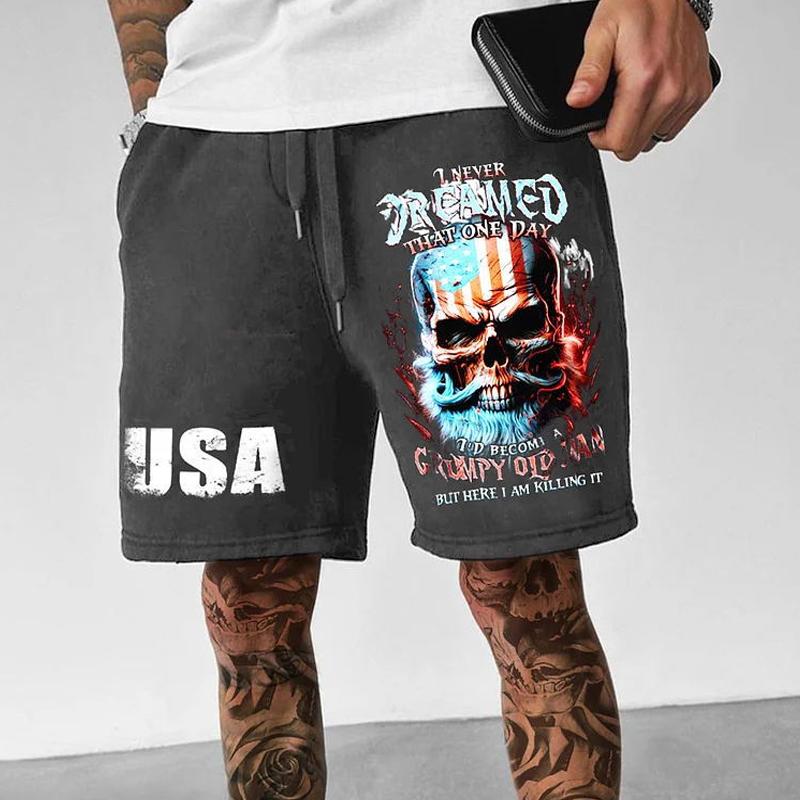 Pantaloni casual a cinque punti larghi e resistenti all'usura da uomo, con stampa sportiva, 43208745X