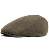 Men's Vintage Casual Solid Deerskin Beret 21646674TO