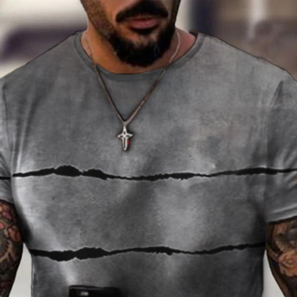 Men's Casual Printed Loose Short Sleeve T-Shirt 16700102X