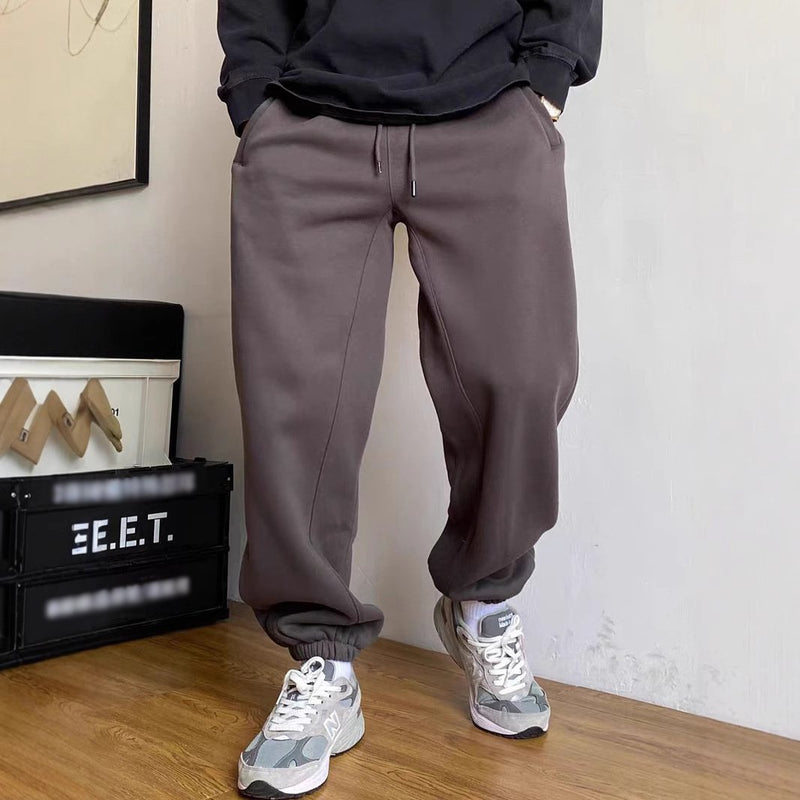 Men's Casual Solid Color Loose Drawstring Sweatpants 42867611Y