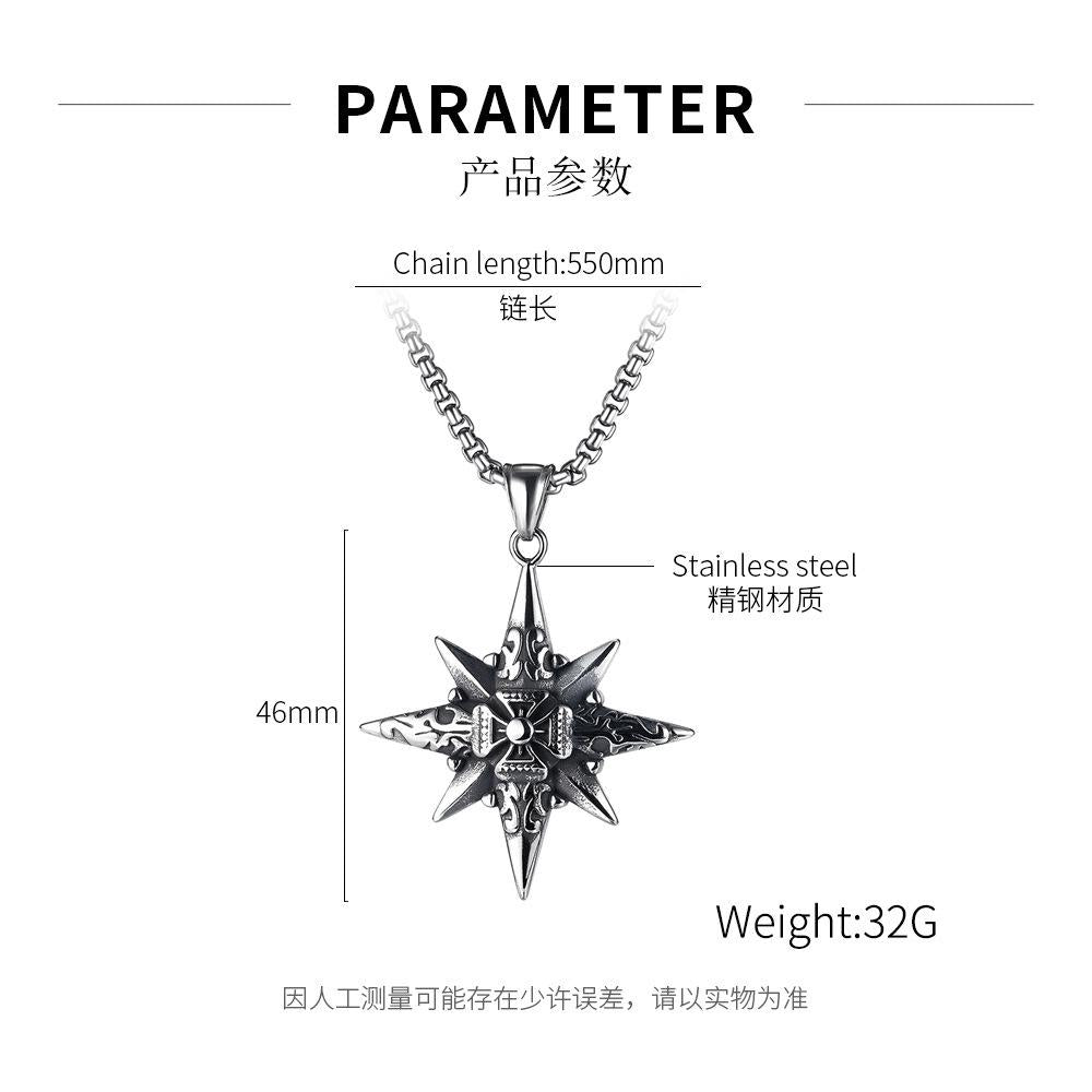 Lässige Vintage-Halskette mit achteckigem Sternkreuz 13169889TO