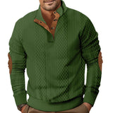 Men's Casual Color Block Jacquard Stand Collar Sweatshirt 64505085Y