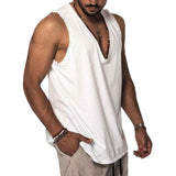 Men's Casual V-Neck Solid Color Sleeveless Tank Top 05275874M