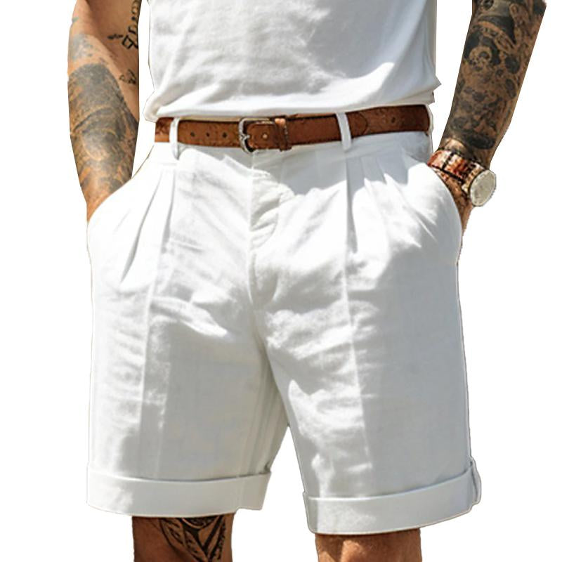 Short de plage décontracté de couleur unie pour homme (ceinture non incluse) 12924578Y