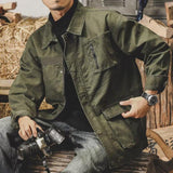 Men's Vintage Hunting Outdoor Lapel Work Jacket 91570946X