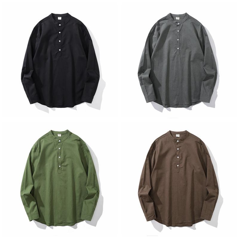 Hombre Cuello Henley Cuello Henley Manga Larga Pantalones Casual Set 18150687Z