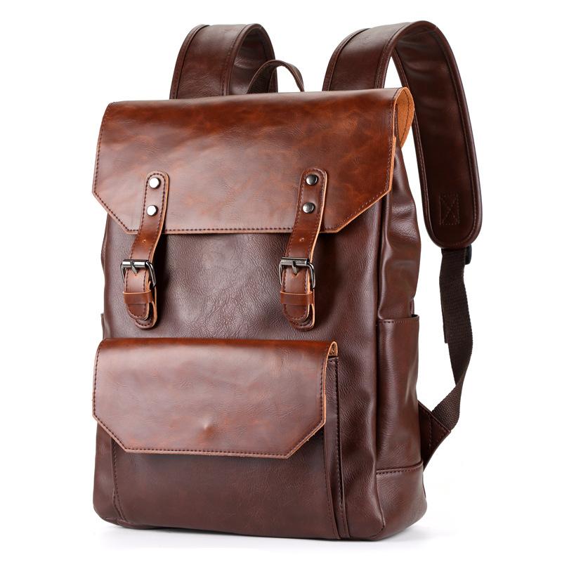 Sac à dos grande capacité en cuir Crazy Horse pour homme 50614228U