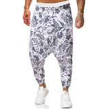 Men's Cotton and Linen Low-crotch Casual Printed Leggings Pants 62803971X