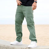 Men's Outdoor Stretch Multi-Pocket Solid Color Pants 06335388X
