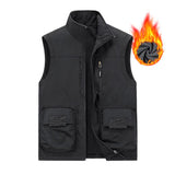 Men's Vintage Polar Fleece Reversible Multi-Pocket Vest 93907674Y