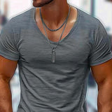 Men's Cotton Blend Crew Neck Short Sleeve T-shirt 57246034X