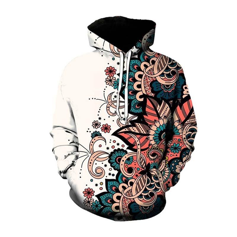 Men's Casual Fashion Multicolor 3D Printed Pocket Hoodie 50009335K