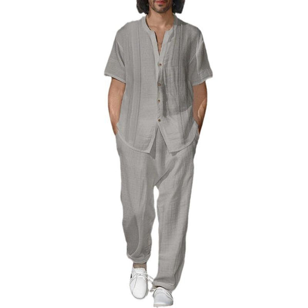 Men's Casual Shirt and Trousers Two-piece Set 84550867X