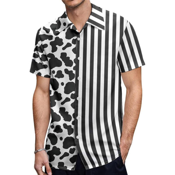 Men's Hawaiian Print Short Sleeve Lapel Shirt 61535127X