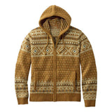 Men's Geometric Jacquard Knit Hooded Cardigan Jacket 31277244X