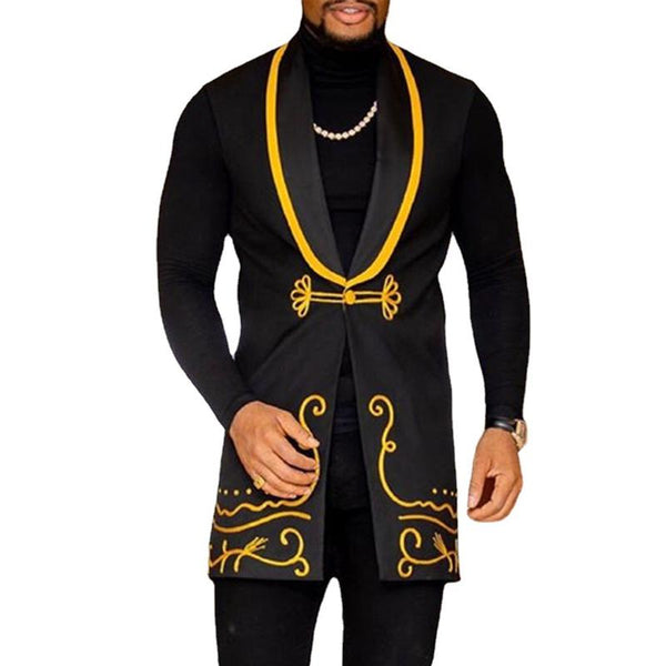 Men's Ethnic Pattern Lapel Button Suit Vest 56848989Y