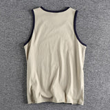 Men's Vintage Lettered Coconut Print Cotton Tank Top 98731294M