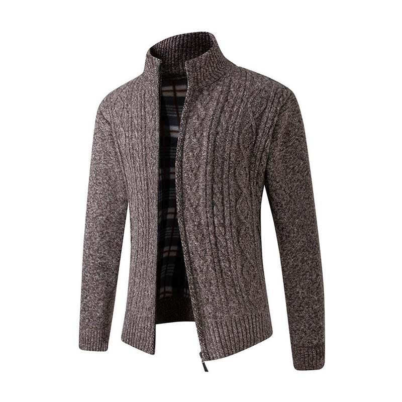 Men's Retro Classic Casual Thickened Knitted Stand Collar Slim Cardigan 82851095K