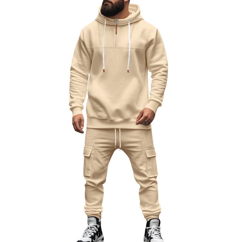 Men's Loose Sports Hooded Sweatshirt and Pants Set 40057919Y