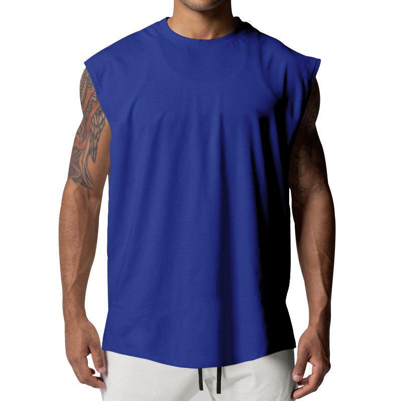 Camiseta deportiva sin mangas holgada lisa para hombre 03482386Z