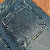 Men's Vintage Washed Distressed Multi-pocket Jeans 40352734M