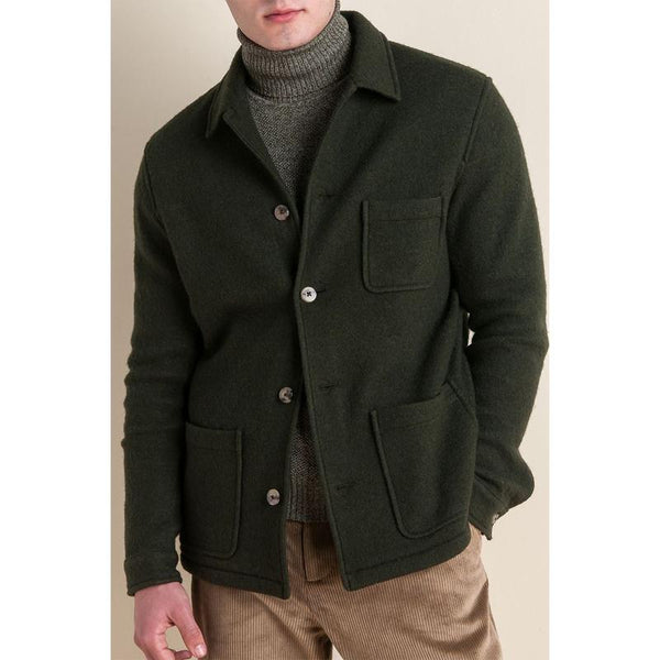 Men'S Vintage Solid Color Woolen Multi-Pocket Lapel Jacket 01892091Y