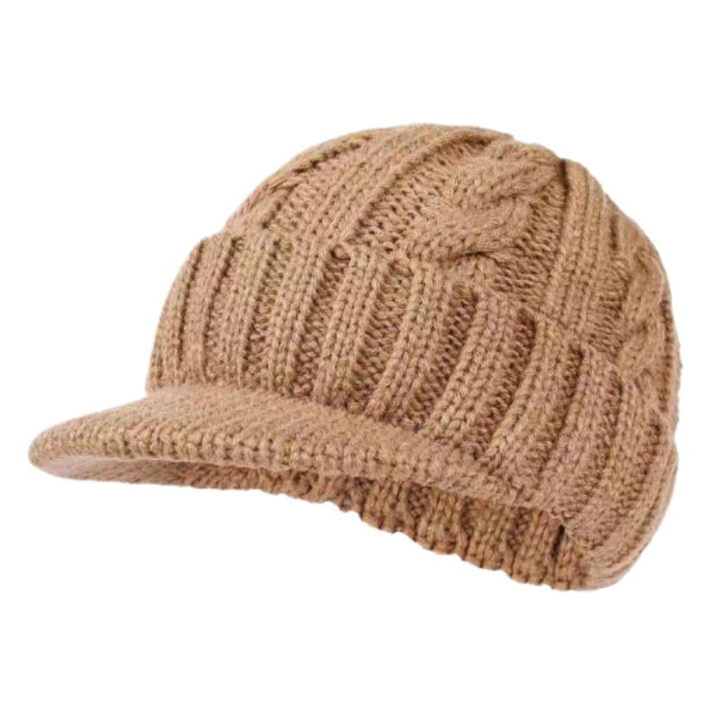 Men's Retro Twisted Short Brim Knitted Hat 59628380TO