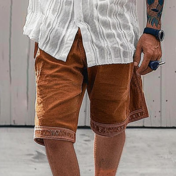 Men's Casual Ethnic Style Drawstring Shorts 48830095TO