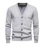 Men's Simple Casual Solid Color Knitted Cardigan 93835126X