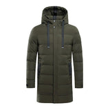 Men's Simple Solid Color Hooded Mid-length Padded Coat 34286031X