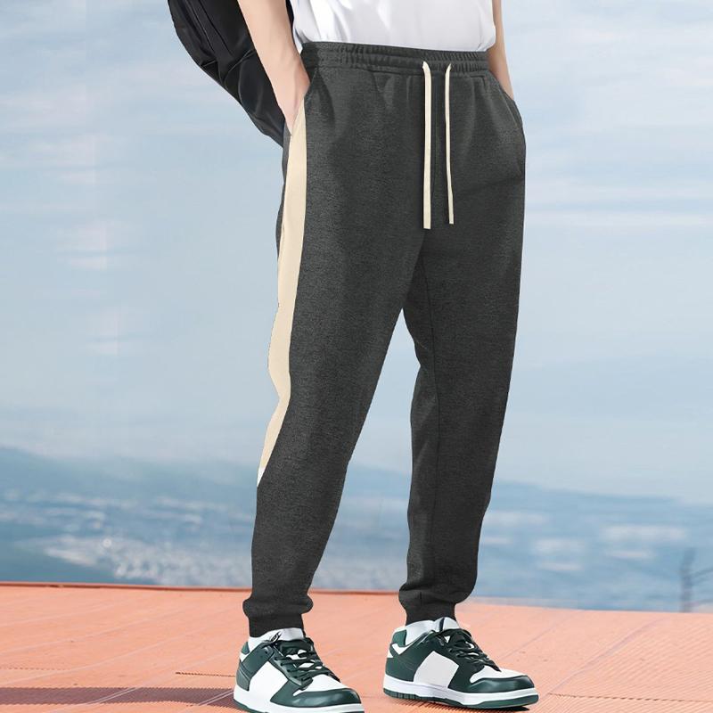 Men's Casual Side Color Block Elastic Waist Loose Sweatpants 04389647X