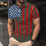 Men's Flag Graffiti Print Short-sleeved T-shirt 76127753X