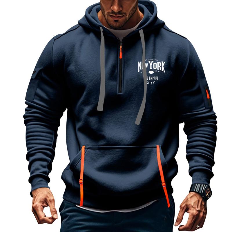 Men's Printed Sports Zip-Up Hoodie 34656143X