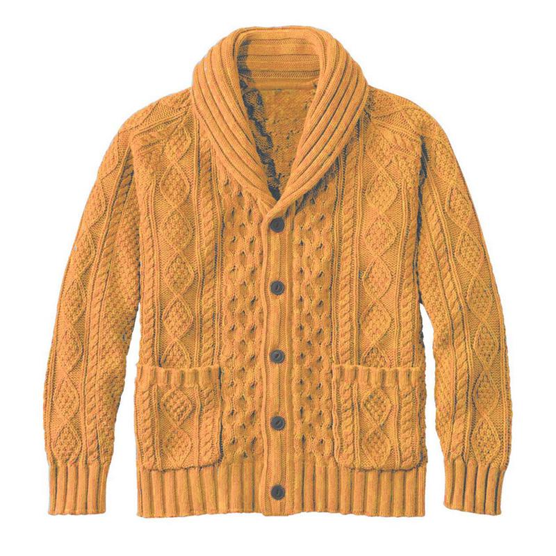 Men's Knitted Jacquard Retro Casual Cardigan Jacket 49310806X