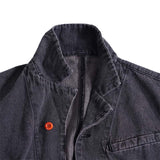 Men's Vintage Lapel Multi Pocket Solid Color Jacket 01686052Y