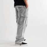 Men's Casual Loose Corduroy Multi-Pocket Straight Pants 47622566K